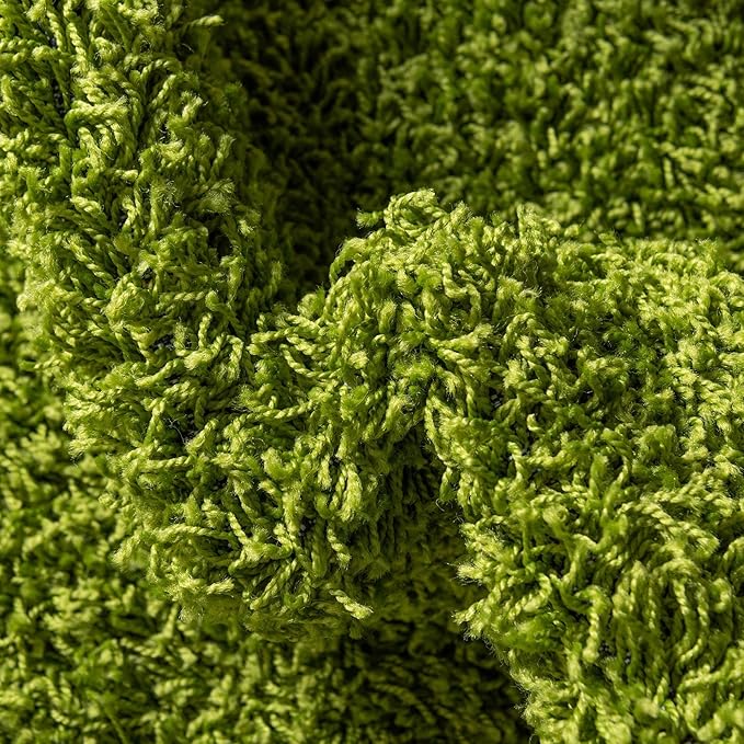 Unique Loom Solid Shag Collection Area Rug (3' 3" x 5' 3" Oval, Grass Green)