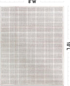Rugshop Bohemian Stripe Lines Washable Non Slip Area Rug 8' x 10' Ivory
