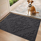 COSY HOMEER Door Mat 20”x32”,Absorbent Dirt Trapper Entryway Rugs,Non-Slip Welcome Mat,Washable Entry Rugs,Low Pile Doormat for Front Back Door,Wet Shoes & Paws,Dark Grey