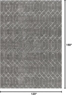 Unique Loom Glam Collection Area Rug - Trellis (10' x 14' 1" Rectangle, Gray Silver/ Silver)