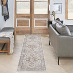 Nourison Home Astra Machine Washable Grey Multicolor 2'2" x 10' Area Rug - Easy Clean, Non Shedding, Bed Room, Living Room, Dining Room, Kitchen (10' Runner)