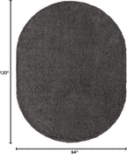 Unique Loom Solid Shag Collection Area Rug (7' 10" x 10' Oval, Graphite Gray)