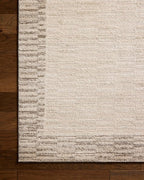 Loloi Chris Loves Julia Calvin Collection CLV-04 Ivory/Pebble 6'-3" x 9'-6" Area Rug Checkered Neutral Soft Living Room Bedroom Carpet