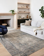 Loloi Teagan Collection TEA-05 Denim/Slate 5'-3" x 7'-6" Area Rug, Large, Soft Neutral Rug, High-Traffic for Living Room, Bedroom, Home Office, Dining Area
