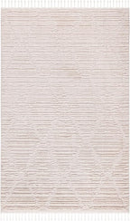 SAFAVIEH Marrakech Collection Accent Rug - 4' x 6', Beige, Moroccan Boho Tribal Tassel Design, Non-Shedding & Easy Care, Ideal for High Traffic Areas in Entryway, Living Room, Bedroom (MRK517C)