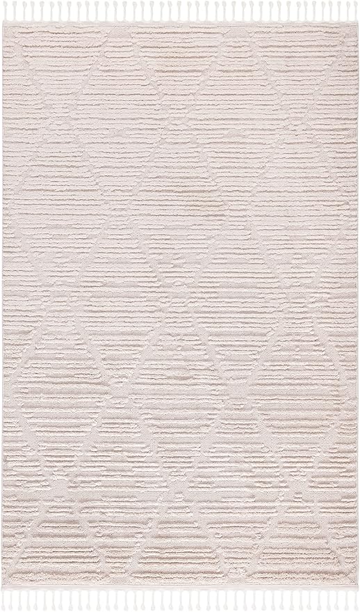 SAFAVIEH Marrakesh Collection Accent Rug - 3' x 5', Beige, Moroccan Boho Tribal Tassel Design, Non-Shedding & Easy Care, Ideal for High Traffic Areas in Entryway, Living Room, Bedroom (MRK517C)