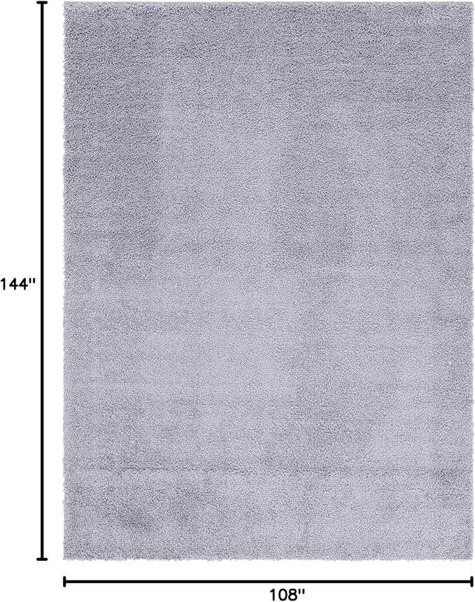 Unique Loom Davos Shag Collection Area Rug - Solid (9' x 12' Rectangle, Sterling)