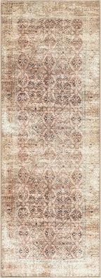 Keen Home Design 2x10 Rug - Machine Washable Runner Rug with Non-Slip Backing, Ideal for Hallway, Entryway, Kitchen, Laundry Room - Vintage, Easy Clean, Durable, Low Pile - (2'6" x 10')