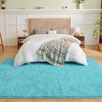 Andency Blue Soft Area Rugs for Living Room Bedroom, 3x5 Non-Slip Fluffy Shag Carpet, Indoor Floor Fuzzy Shaggy Living Room Plush Rug for Kids Dorm Nursery Home Decor Aesthetic