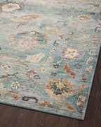 Loloi Margot Collection MAT-06 Denim/Multi 2'-0" x 5'-0" Accent Rug feat. CloudPile, No-Shed Easy Clean Large Patterned Area Rug for Living Room, Bedroom, Dining Area