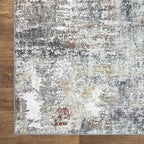 Bloom Rugs Washable Non-Slip 7 ft Runner - Gray/Red/Brown Modern Abstract Runner for Entryway, Hallway, Bathroom, and Kitchen - Exact Size: 2.5' x 7'