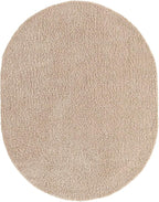 Unique Loom Solid Shag Collection Area Rug (8' x 10' Oval, Taupe)