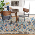 SAFAVIEH Area Rug 8x10 - Madison Collection - Large - Navy & Beige, Boho Diamond Distressed Design, Non-Shedding & Easy Cleaning, Ideal for Living Room, Bedroom, Office, Dining Space (MAD418M)