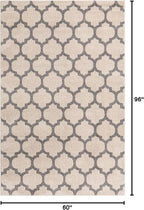 Rugs.com Lattice Collection Rug – 5' x 8' Beige Medium Rug Perfect for Bedrooms, Dining Rooms, Living Rooms