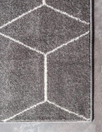 Unique Loom Trellis Frieze Collection Area Rug - Geometric (6' Square, Dark Gray/ Ivory)