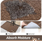 BEQHAUSE Dog Door Mat for Muddy Paws 32"x48" Dirt Trapper Absorbent Doormat Non Slip Entryway Rugs Washable Stain Resistant Welcome Floor Mat Soft Low-Profile for Front Back Door, Brown