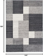 Rugshop Gray Modern Geometric Boxes Non-Slip Area Rug Non-Shedding for Living Room, Bedroom and Dining Area, 10' x 14'