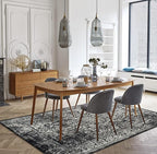 vivorug 6x9 Area Rugs, Stain Resistant Washable Rug for Living Room, Vintage-Inspired Black and White Rug