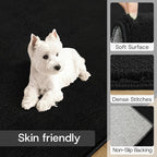 Solid Washable Area Rug - 8x10 Medium Pile Faux Cashmere Carpet for Living Room Bedroom, Black