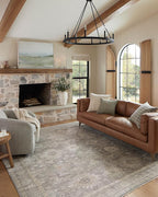 Loloi Magnolia Home by Joanna Gaines Millie Collection MIE-05 Stone/Natural 5'-3" x 7'-6", .25" Pile Height, Area Rug