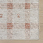 Dash & Albert Zale Peach Machine Washable Rug, 4 X 6 Feet, Oranges/White Plaid Pattern