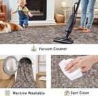 HUGEAR 9x12 Machine Washable Rugs Tradition Brown Hallway Large Area Rug Indoor Accent Rug Floral Low Pile Carpet Soft Throw Aesthetic Rug Bedroom Living Room Office Dining Room Kitchen Laundry Room