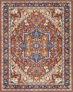 Moynesa Ultra-Thin Washable 8x10 Area Rugs for Living Room, Boho Oriental Rugs for Bedroom Non-Slip Non-Shedding, Large Vintage Carpet for Dining Room Home Office Decor, Brown/Multi