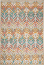 Dash & Albert Seneca Stone Machine Washable Rug, 6 X 9 Feet, Multi Graphic Pattern