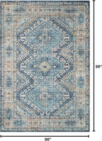 Loloi Skye Collection SKY-03 Denim/Natural 8'-0" x 8'-0" Round Area Rug
