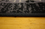 Unique Loom Taftan Collection Border Geometric Tribal Inspired Design Area Rug (8' 0 x 10' 0 Rectangular, Black/ Gray)