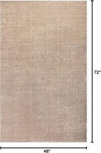 Eyely UES100G-4 Supersoft Haze Solid Low-Pile Indoor Area Rug Casual;Contemporary;Solid;Traditional, Bedroom, Kitchen, Living Room, Easy-Cleaning, Non-Shedding, 4 X 6, Beige