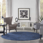 Nourison Home Nourison Essentials Midnight Blue 8' x Round Area Rug - Easy Clean, Non Shedding, Bed Room, Living Room, Dining Room, Kitchen (8' x Round)