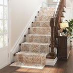 jinchan Kelda Runner Rug 3x10 Vintage Hallway Rug Washable Runner Retro Floor Cover Lightweight Non-Slip Low Pile Thin Distressed Carpet for Entryway Bathroom Laundry Room Bedroom Stairway Brick Red