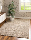 Unique Loom Solid Shag Collection Area Rug (10' x 13' 11" Rectangle, Taupe)