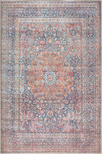 Bloom Rugs Washable Non-Slip 6' x 9' Rug - Multicolor Traditional Medallion Area Rug for Living Room, Bedroom, Dining Room, and Kitchen - Exact Size: 6' x 9'