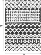 Livabliss Hapsburg Moroccan Shag Area Rug, 5'3" x 7'3", Black/White