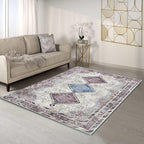 Fame Living Washable Area Rug. Modern Farmhouse. Vintage. Turkish. Bohemian. Distressed. Oriental. Traditional. Rugs for Living Room. Dining. Bedroom. Office. Entryway. Foyer. (863TT, 5' x 6'9")