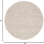 SAFAVIEH Natura Collection Area Rug - 3' Round, Beige, Handmade Wool Blend, Textured Design, Ideal for Living Room, Bedroom, Dining Space (NAT620B)