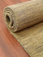 Rugsotic Carpets Hand Knotted Loom Wool 3'x5' Area Rug Solid Green L00111