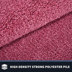 PURRUGS Dirt Trapping Door Mat 32" x 48", Non-Slip/Skid Machine Washable Entryway Rug, Shoes Scraper, Throw Rug, Super Absorbent Area Rug for Muddy Wet Shoes and Paws, Pink & Burgundy Red