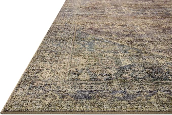 Loloi Amber Lewis Morgan Collection MOG-05 Spice/Lagoon 9'-6" x 13'-6" 38" Thick Area Rug feat. CloudPile, Neutral, Room Décor, Vintage Inspired, Livingroom, Bedroom, Dining Area