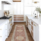 Washable Area Rug. Modern Farmhouse. Vintage. Turkish. Bohemian. Distressed. Oriental. Traditional. Rugs for Living Room. Dining. Bedroom. Office. Entryway. Foyer. (857RB, 2'5" x 4'9")