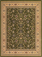 Unique Loom Sialk Hill Collection Area Rug - Washington (9' 10" x 13' 1" Rectangle Green/Hunter Green)