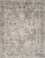 Nourison Home Astra Machine Washable Gold Grey 6'7" x 9' Area Rug - Easy Clean, Non Shedding, Bed Room, Living Room, Dining Room, Kitchen (7' x 9')