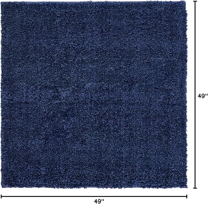 Unique Loom Solo Collection Area Rug - Calabasas (4' 1" Square, Navy Blue)