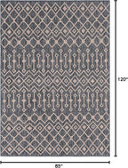 Unique Loom Outdoor Trellis Collection Area Rug - Tribal Trellis (7' 1" x 10' Rectangle, Charcoal Gray/ Natural)