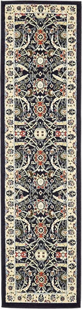 Unique Loom Espahan Collection Area Rug - Cape Cod (2' 2" x 8' 2" Runner, Navy Blue/ Black)
