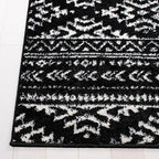 SAFAVIEH Tulum Collection Runner Rug - 2' x 17', Black & Ivory, Moroccan Boho Tribal Design, Non-Shedding & Easy to Clean, Ideal for Living Room, Hallway, Foyer, Bedroom (TUL272Z)