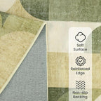 Large Green Area Rugs 8x10 Washable Rug for Living Room Bedroom Dining Room,Modern Geometric Non Slip Carpet