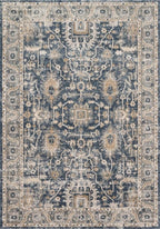 Loloi Teagan Collection TEA-03 Denim/Pebble 6'-7" x 9'-2" Area Rug, Large, Soft Neutral Rug, High-Traffic for Living Room, Bedroom, Home Office, Dining Area